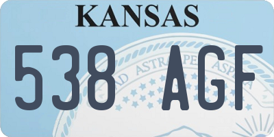 KS license plate 538AGF