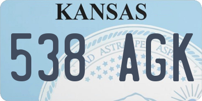 KS license plate 538AGK