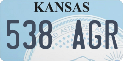 KS license plate 538AGR
