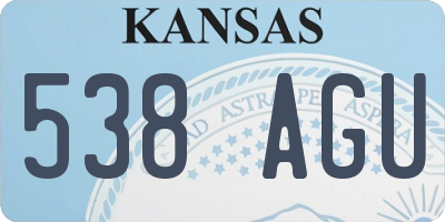 KS license plate 538AGU