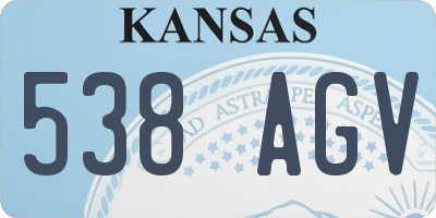 KS license plate 538AGV