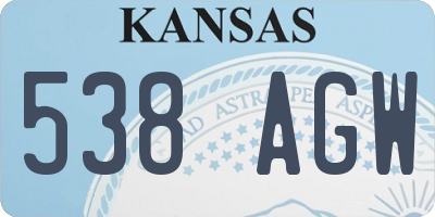 KS license plate 538AGW