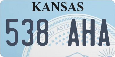 KS license plate 538AHA