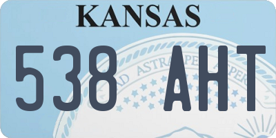 KS license plate 538AHT