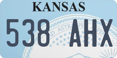 KS license plate 538AHX