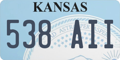 KS license plate 538AII