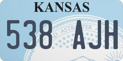 KS license plate 538AJH