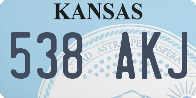 KS license plate 538AKJ