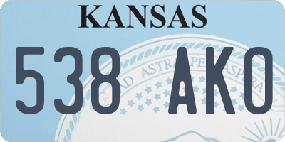 KS license plate 538AKO