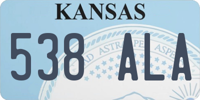 KS license plate 538ALA