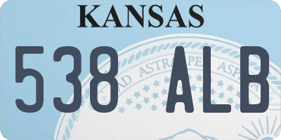 KS license plate 538ALB