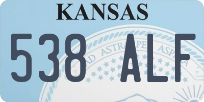 KS license plate 538ALF