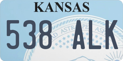 KS license plate 538ALK