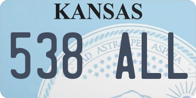 KS license plate 538ALL