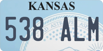 KS license plate 538ALM