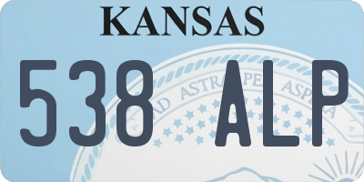 KS license plate 538ALP