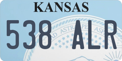 KS license plate 538ALR
