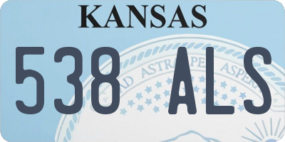 KS license plate 538ALS