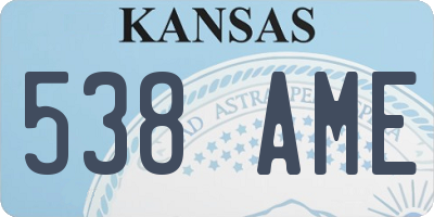 KS license plate 538AME