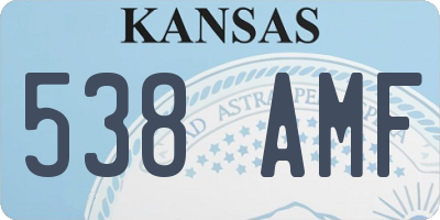 KS license plate 538AMF