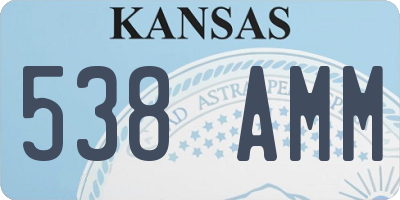KS license plate 538AMM
