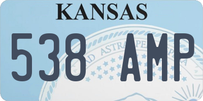 KS license plate 538AMP
