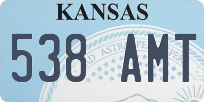 KS license plate 538AMT