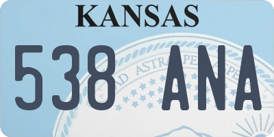 KS license plate 538ANA