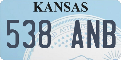 KS license plate 538ANB