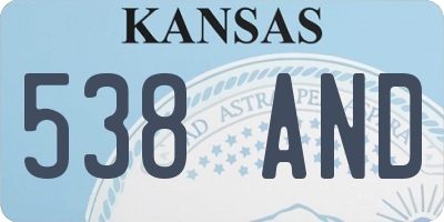 KS license plate 538AND