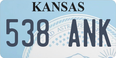 KS license plate 538ANK
