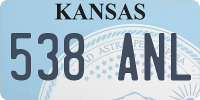 KS license plate 538ANL