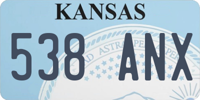 KS license plate 538ANX