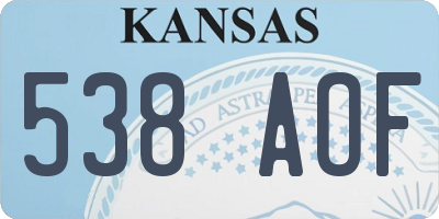 KS license plate 538AOF