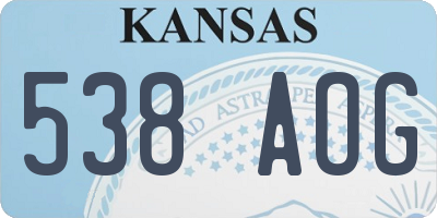 KS license plate 538AOG
