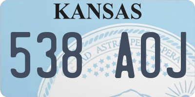 KS license plate 538AOJ