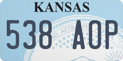 KS license plate 538AOP