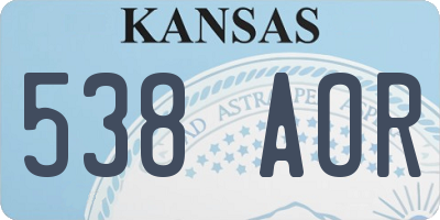 KS license plate 538AOR