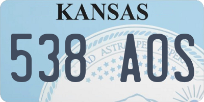 KS license plate 538AOS