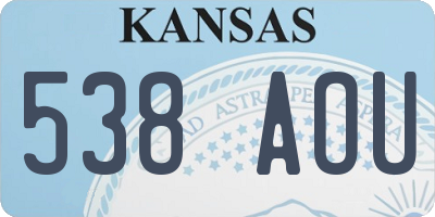 KS license plate 538AOU