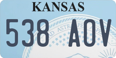 KS license plate 538AOV