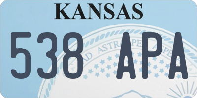 KS license plate 538APA