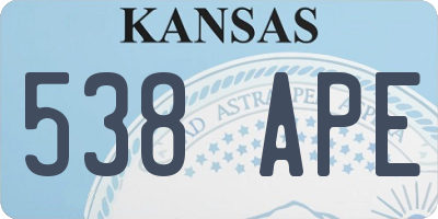 KS license plate 538APE