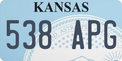KS license plate 538APG