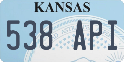 KS license plate 538API
