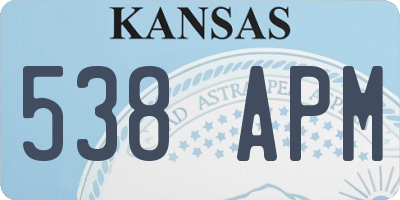 KS license plate 538APM