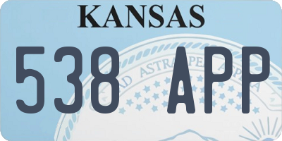 KS license plate 538APP