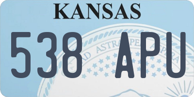 KS license plate 538APU