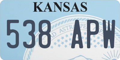 KS license plate 538APW