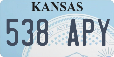 KS license plate 538APY